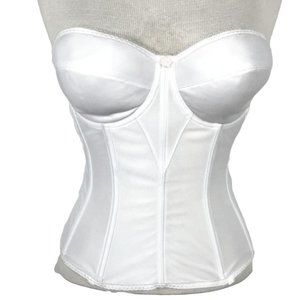 Dominique Juliette Style 8950 Womens 34D Long Line Strapless Padded Bra White